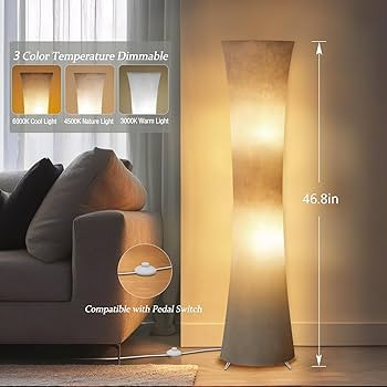 GyroVu 46" Modern Floor Lamps for Living Room, LED Column Standing Floor Lamp with 3 Color Temper... | Amazon (US)