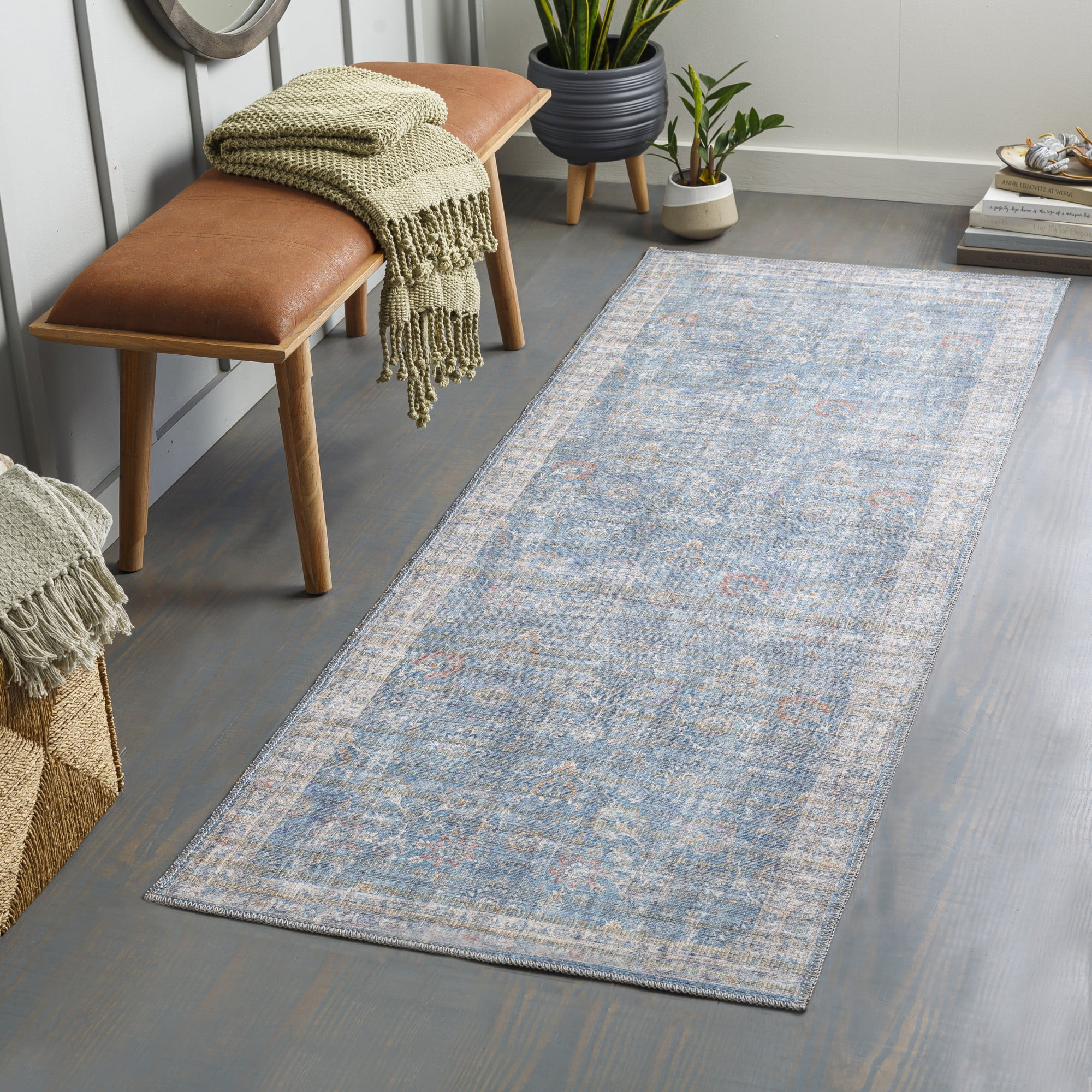 Art of Knot Cadena Blue 2 ft. 7 in. x 10 ft. Indoor Runner Rug | Walmart (US)