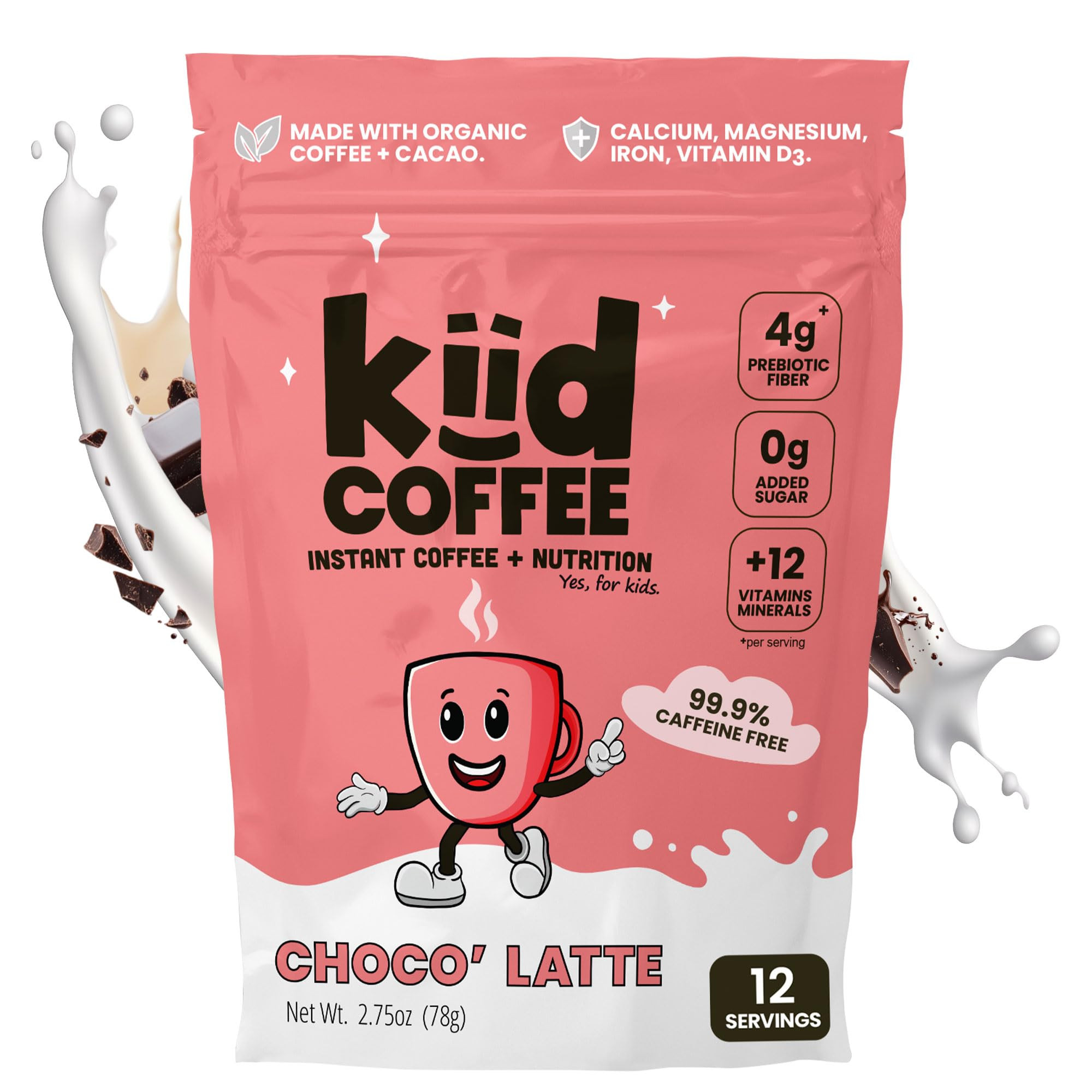 Kiid Coffee - 99.9% Caffeine-Free Organic Coffee for Kids - As Seen on Shark Tank - 12 Vitamins &... | Amazon (US)