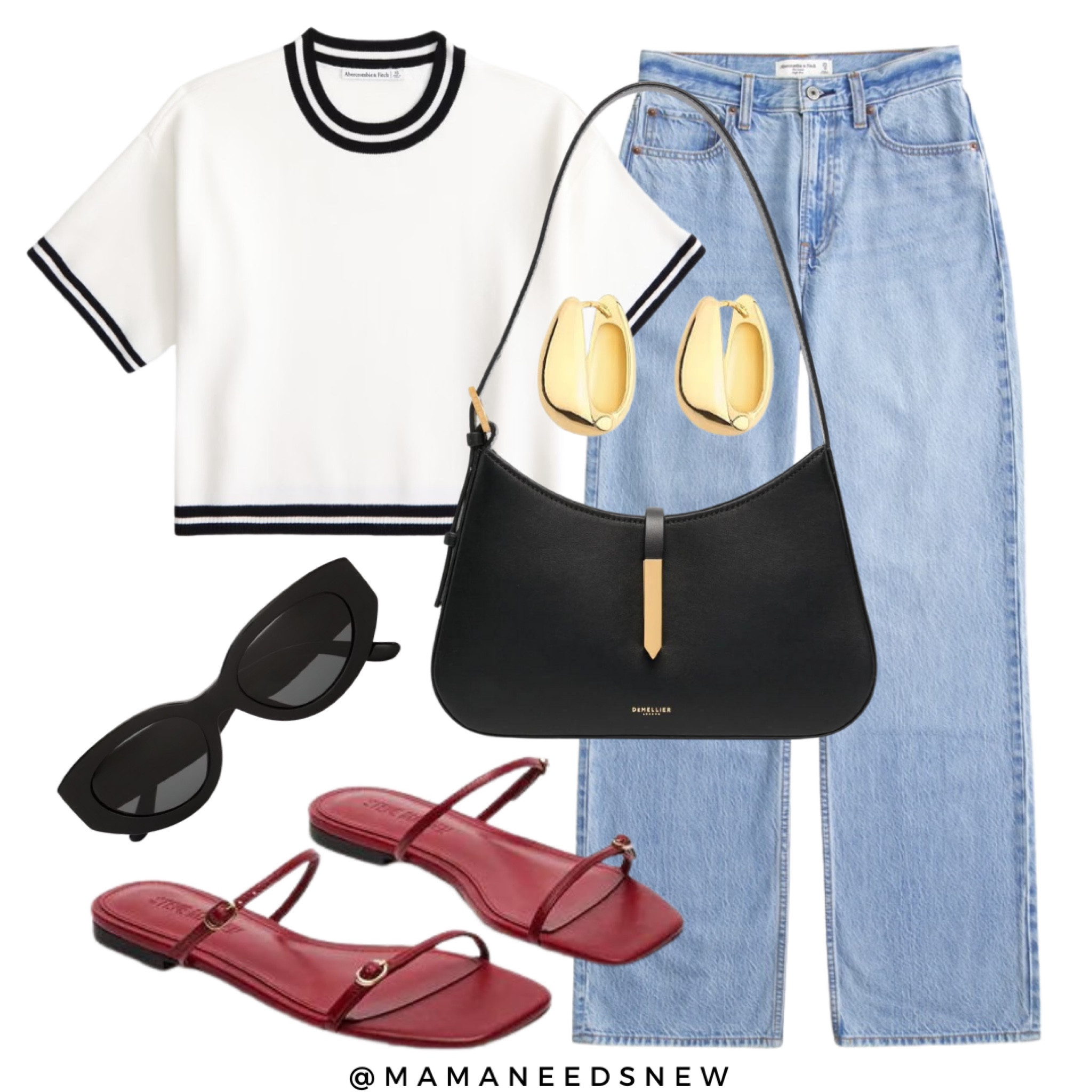 Casual outfit featuring a pair of relaxed fit blue jeans & knit tee 

#LTKFindsUnder100 #LTKxAF #LTKSaleAlert