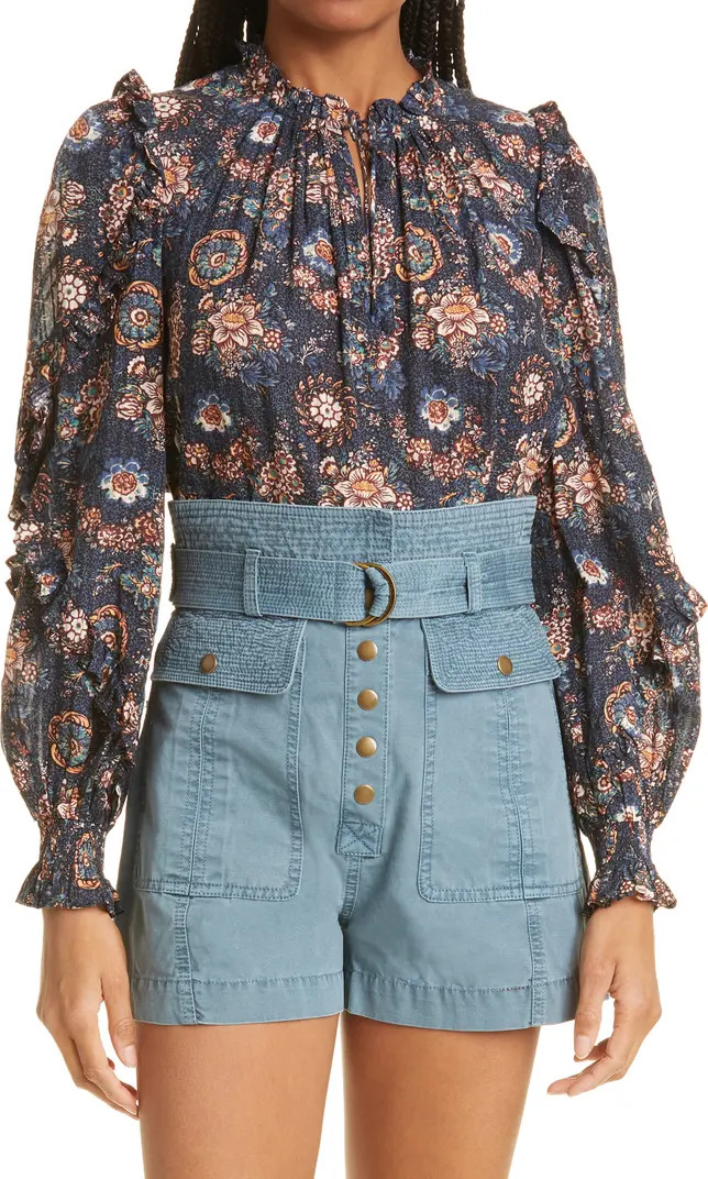 Ulla Johnson Manet Floral Ruffle Blouse | Nordstrom | Nordstrom