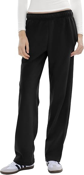 PUMIEY Women's Wide Leg Sweatpants Straight Baggy Sweat Pants High Waisted Lounge Pants Airy Coll... | Amazon (US)