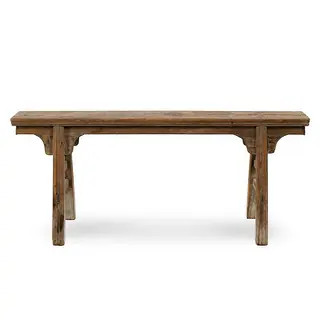 Artissance Vintage Noodle Bench with Front Panel, Weathered Natural Wood Finish (Size & Finish Va... | Bed Bath & Beyond