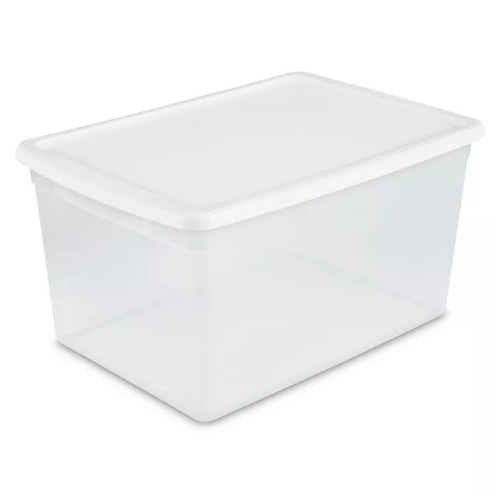 Sterilite 66qt Storage Bin Clear with White Lid | Target