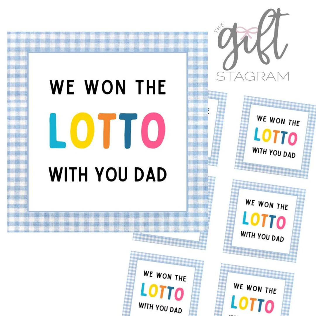 We Won the Lotto With You Dad Gift Tag | DIGITAL DOWNLOAD | Happy Father's Day Gift Tag | Father'... | Etsy (US)