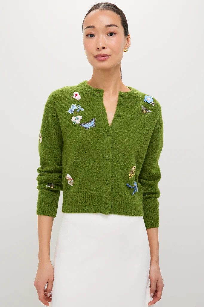 Apple Green Crew Neck Cardigan | Tuckernuck (US)