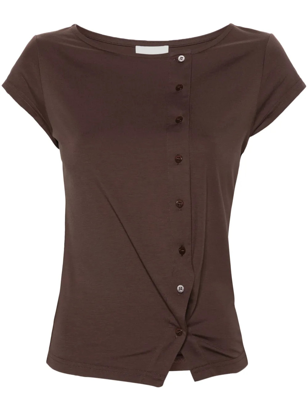 Claudie Pierlot Asymmetric Buttoned T-shirt - Farfetch | Farfetch Global