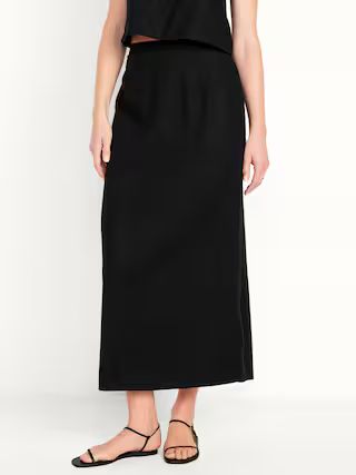 High-Waisted Linen-Blend Maxi Skirt | Old Navy (US)