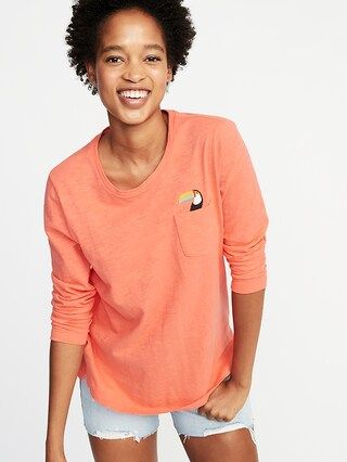 Graphic Slub-Knit Pocket Tee for Women | Old Navy US