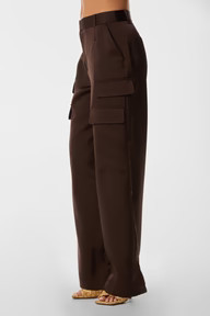 Milan Satin Cargo Pant - Espresso | The Noli Shop