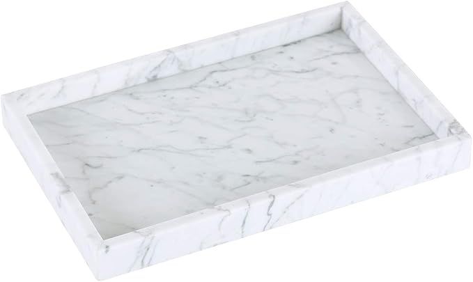 JESSILIN HOME Marble Tray, Rectangle Decorative Stone Tray for Storage and Display with Perfume, ... | Amazon (US)