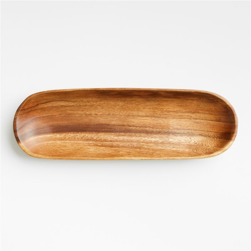 Tondo Acacia 16.5" Oval Platter + Reviews | Crate & Barrel | Crate & Barrel