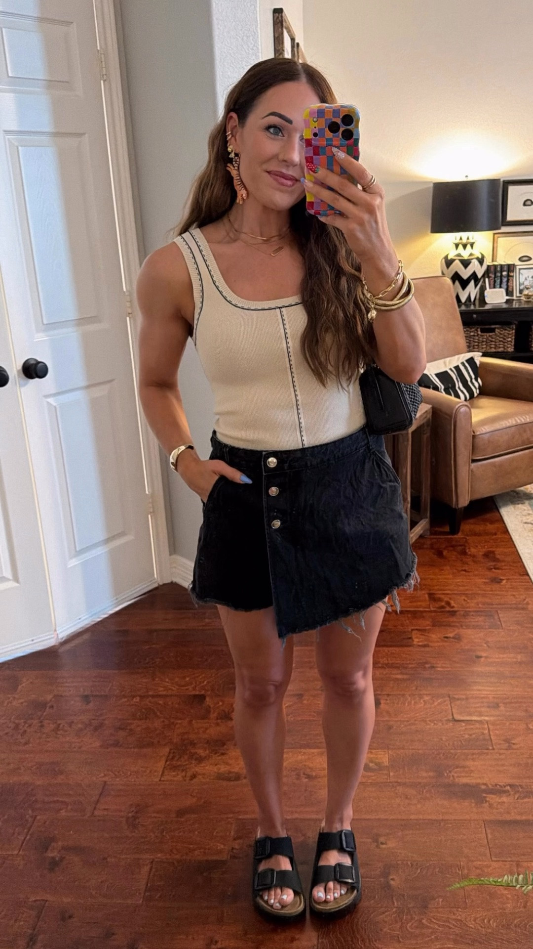 Casual summer date night outfit Amazon skort and Birkenstock dupes

Mismatched cat earrings are from 11Jules
Exact tank is from Misstoke.com

#LTKootd #LTKOver40 #LTKTravel