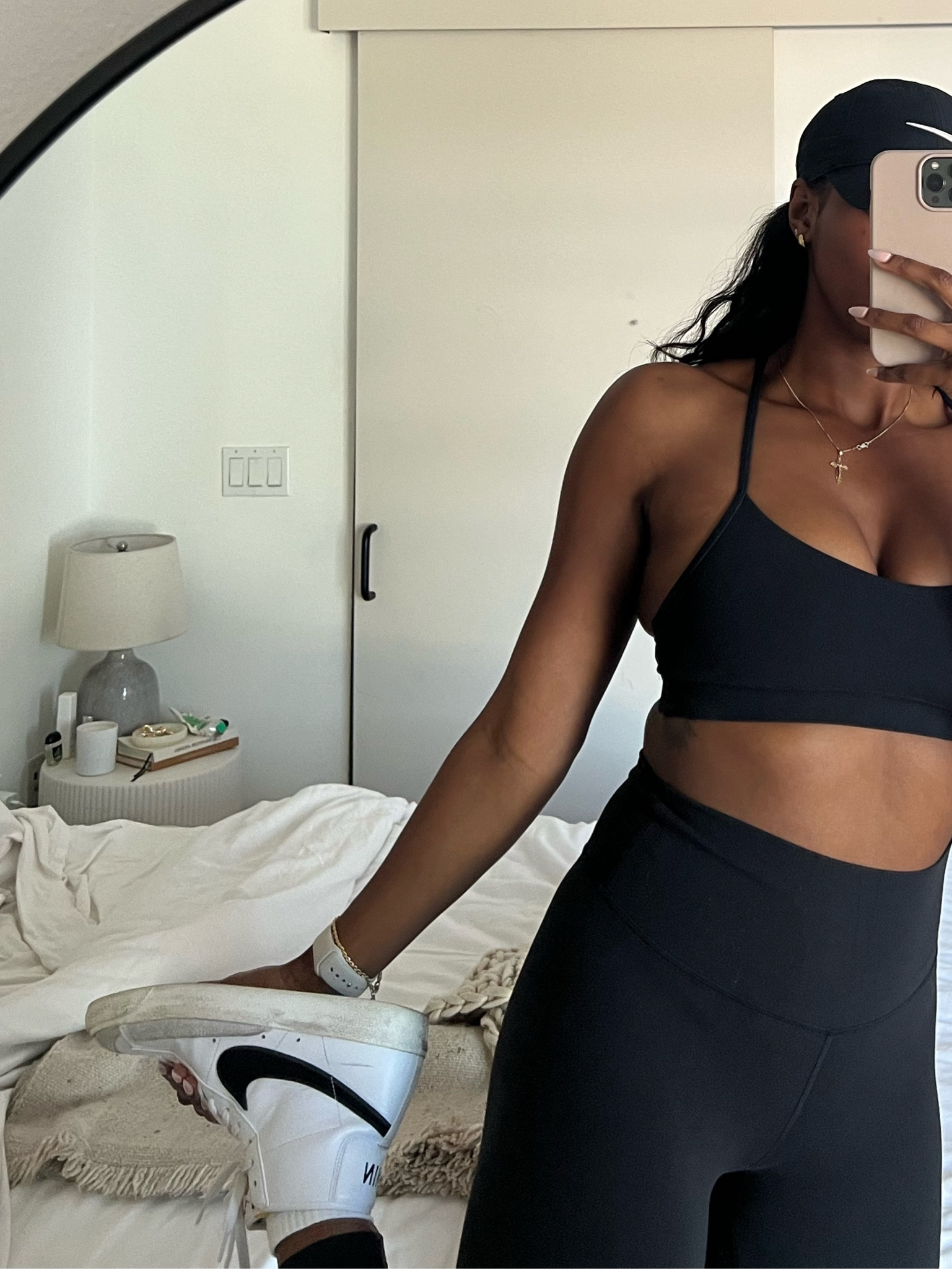 todays gym fit 🖤

set is lulu 
hat & sneakers are nike 

#LTKFitness