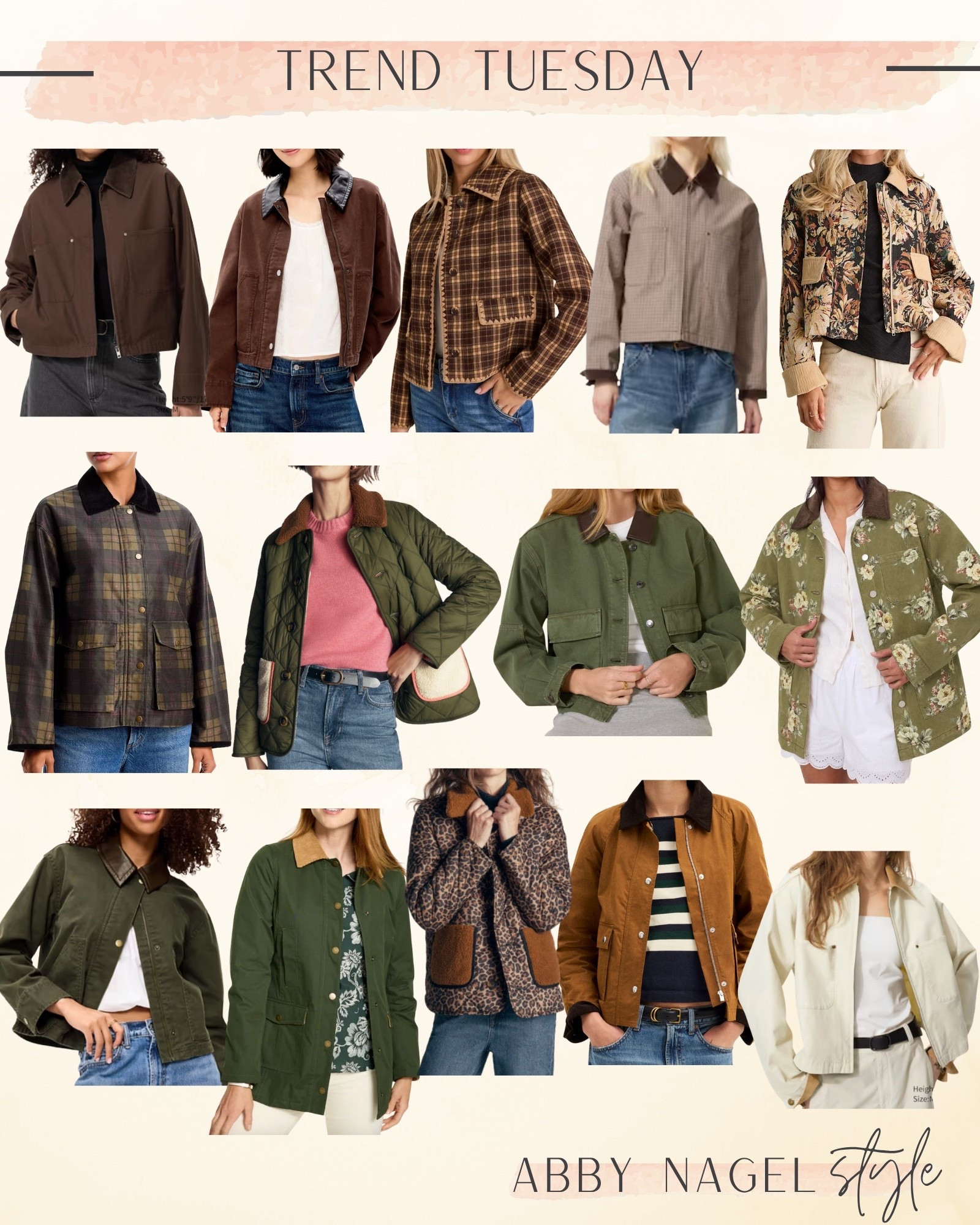 The Barn Jacket 

The 3 main characteristics of a barn jacket are:

1. Contrasting collar — Usually a corduroy collar in brown/tan that gives it that recognizable heritage/workwear look.
2. Utility pockets — Large patch or flap pockets, typically at the hips, originally designed for practical farm/work use.
3. Simple, boxy silhouette — A straight, relaxed fit, generally hip to upper-thigh length, with a button or snap front. Traditionally made from durable canvas, cotton twill, or waxed cotton.

There are a course a lot of variations and a way for every clothing personality to make this trend their own! ￼