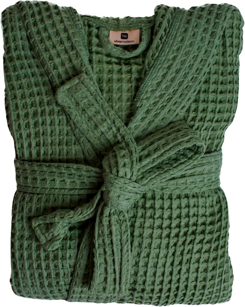 Luxury Waffle Robe with Hooded Unisex - Ultra Soft Turkish Cotton Cozy Full-Length Bathrobe for W... | Amazon (US)