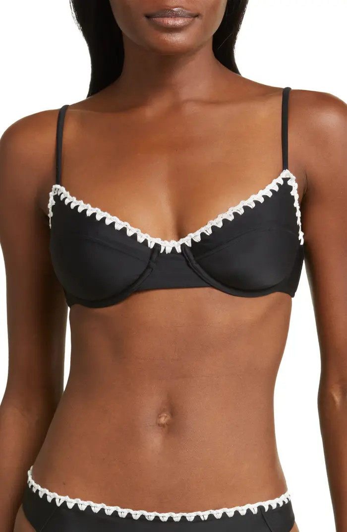 Ramy Brook Emmeline Underwire Contrast Edge Bikini Top | Nordstrom | Nordstrom