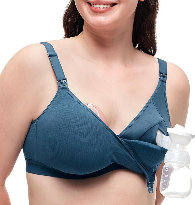 Momcozy Hands-Free Pumping Bra, Wireless & Seamless Breast Pump Bra, Breathable Tencel™ Fabric ... | Amazon (US)