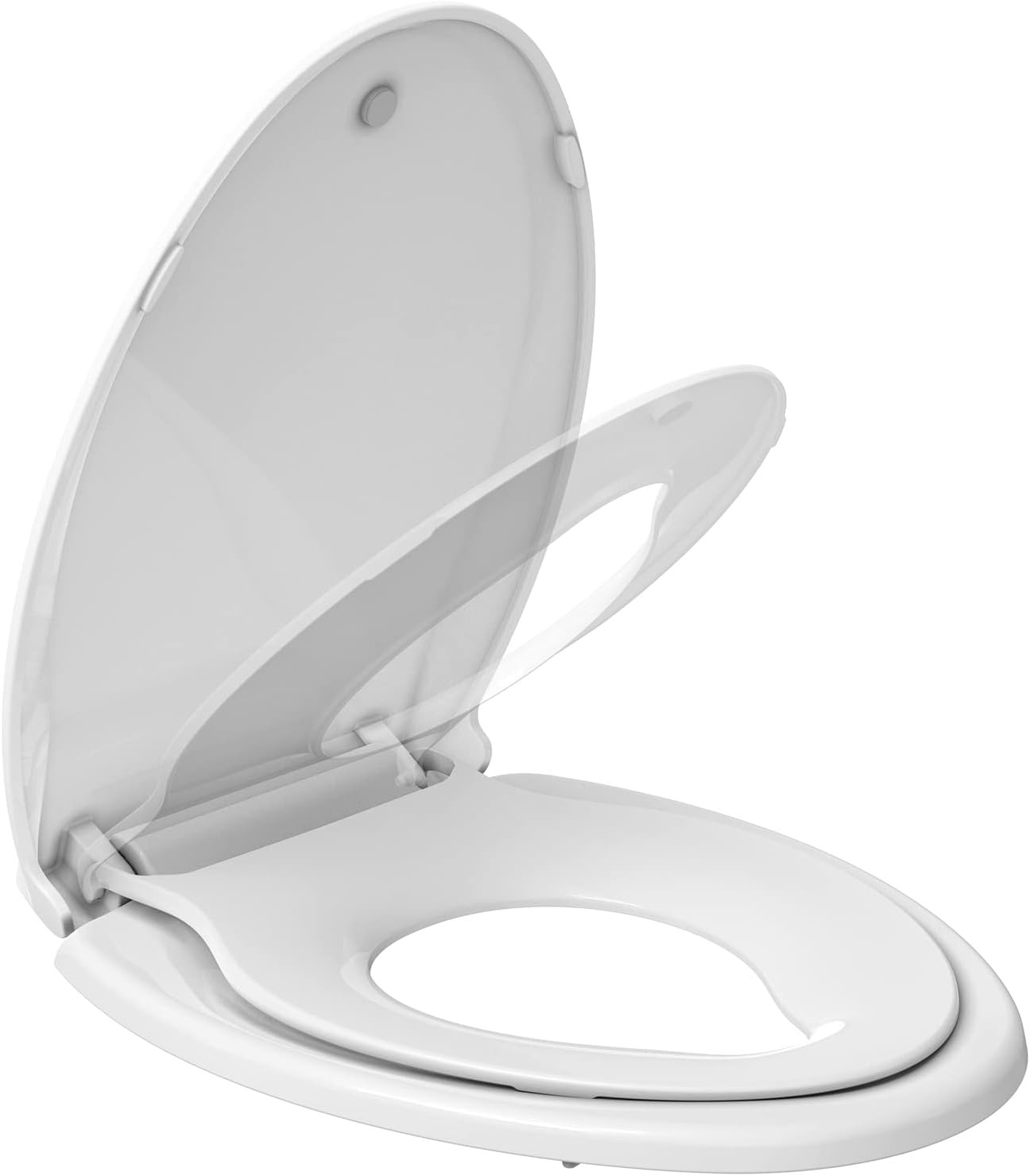 Toilet Seat, Elongated Toilet Seat with Toddler Seat Built in, Potty Training Toilet Seat Elongated Fits Both Adult and Child, with Slow Close and Magnets- Elongated, White | Amazon (US)