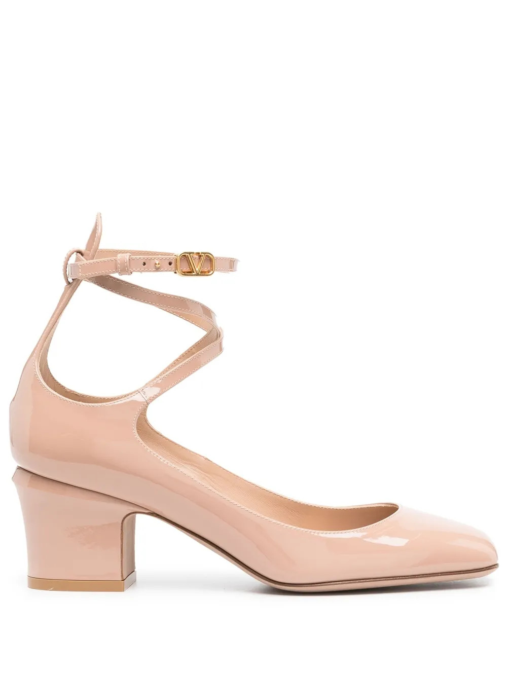 Valentino Garavani 60mm Tan-Go Patent Leather Pumps | Pink | FARFETCH | Farfetch Global