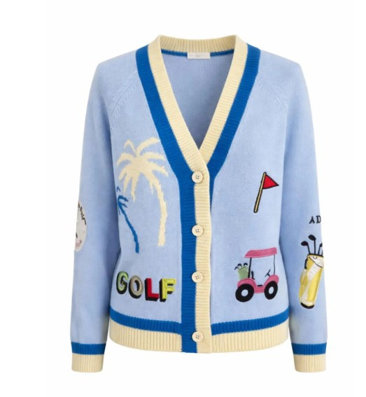 ⛳ Jennifer Miller Blue Golf Cardigan Sweater

The perfect layer for cool mornings at the course, tournament days, or lunch at the clubhouse. This limited-edition blue and beige golf cardigan features a relaxed silhouette with signature embroidered golf patches for a timeless country club look.

Pair it with white denim, a pleated golf skirt, or your favorite trousers for an effortlessly polished outfit on and off the course. 

 #LTKmomlife #LTKActive #LTKOver40