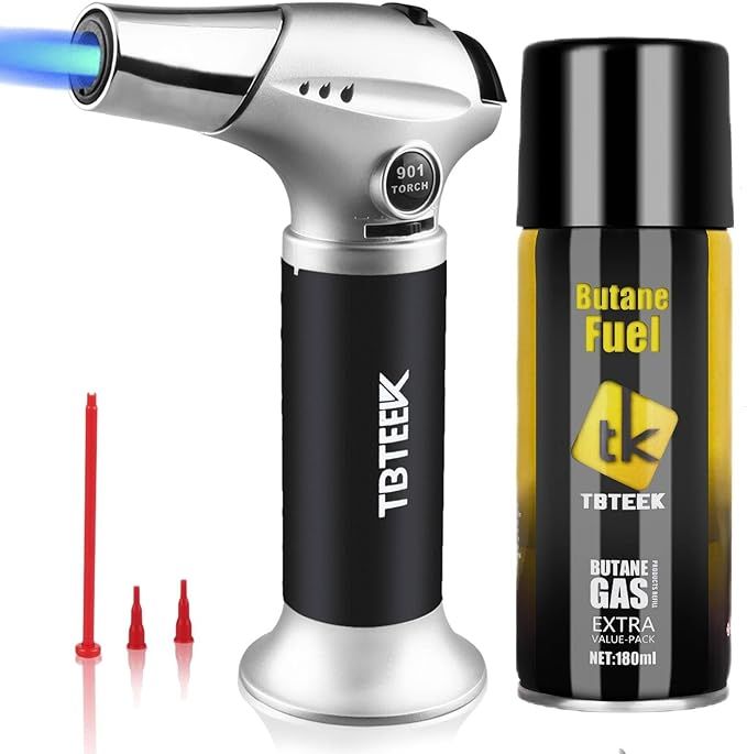 TBTEEK Cooking Torch with Butane Included, Kitchen Torch Lighter with 180ML Butane Fuel Refill Co... | Amazon (US)