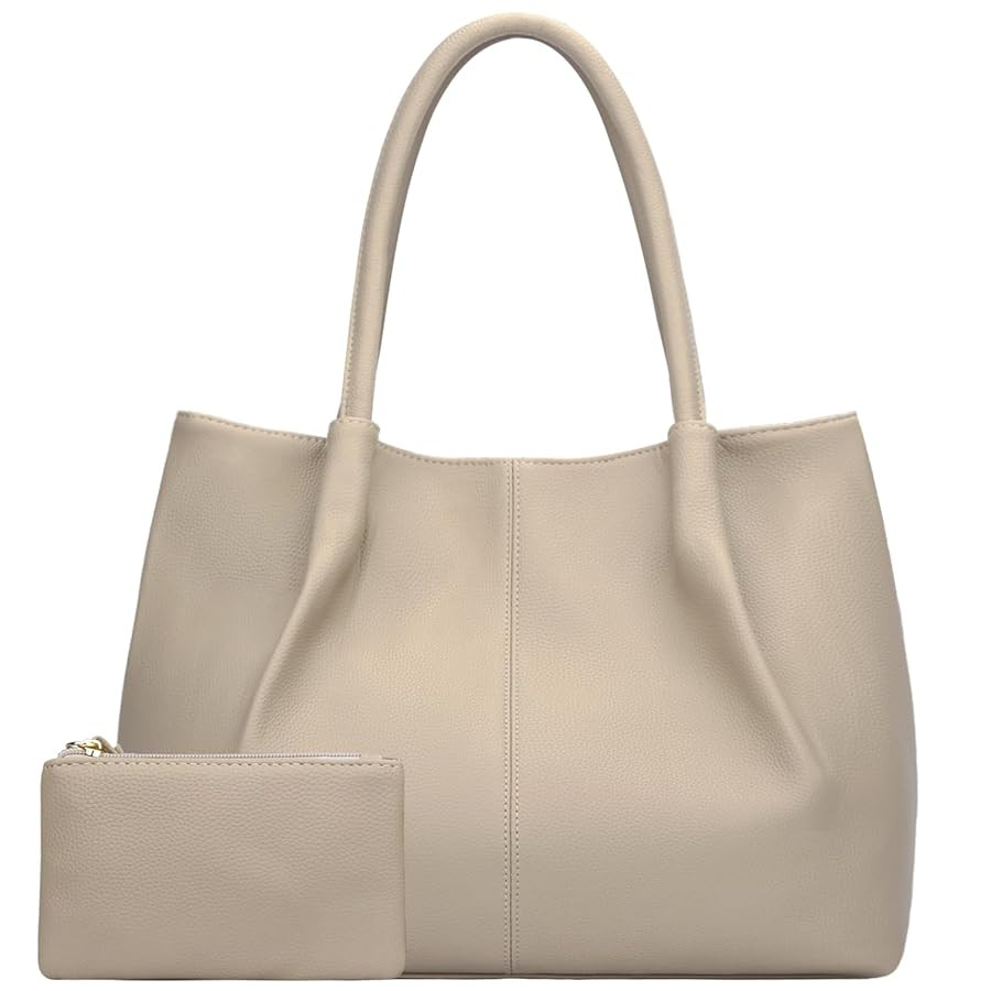 KKXIU Tote Bag for Women Vegan Leather Shoulder Purse Large Capacity Travel Bag | Amazon (US)