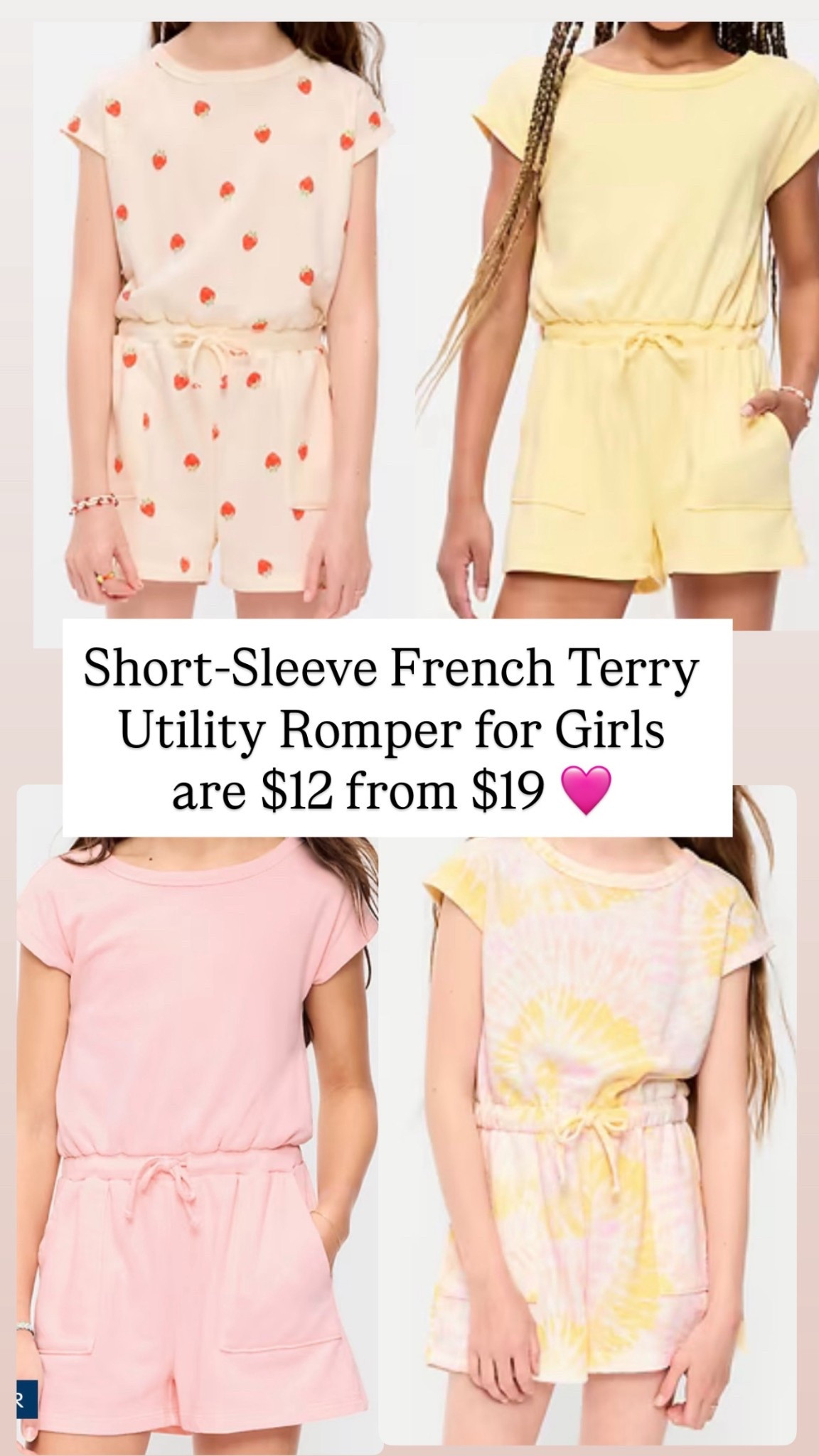 Short-Sleeve French Terry Utility Romper for Girls are $12 from $19

#LTKSaleAlert #LTKKids