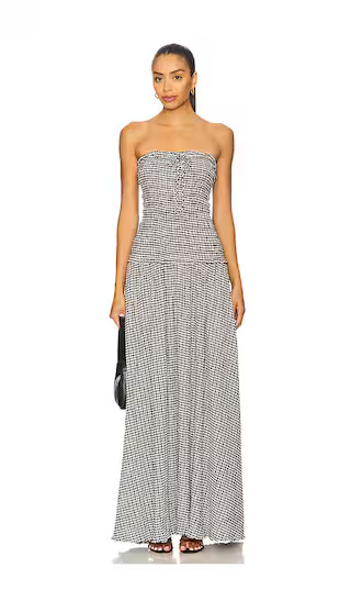 Gale Maxi Dress in Black & Ivory Check | Revolve Clothing (Global)