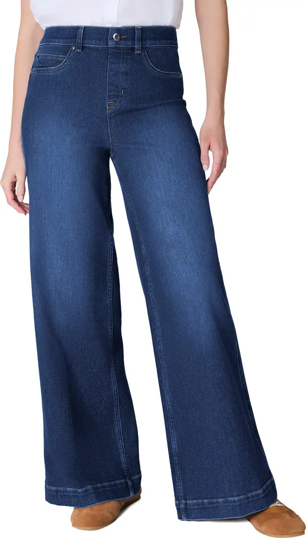 SPANX® SPANXshape EveryWear™ Pull-On High Waist Wide Leg Jeans | Nordstrom | Nordstrom