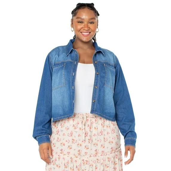 Celebrity Pink LS DENIM SHIRT - Walmart.com | Walmart (US)