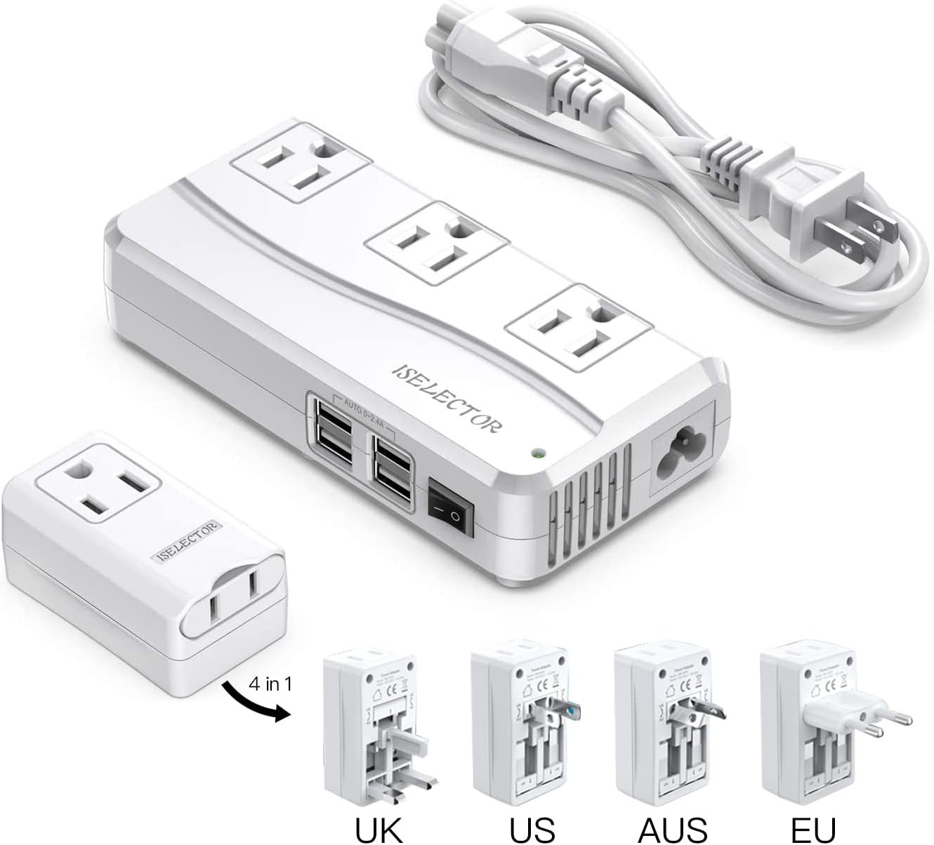 250W Power Converter 220V to 110V Voltage Converter with 8 Charging Ports Universal Travel Adapte... | Amazon (US)
