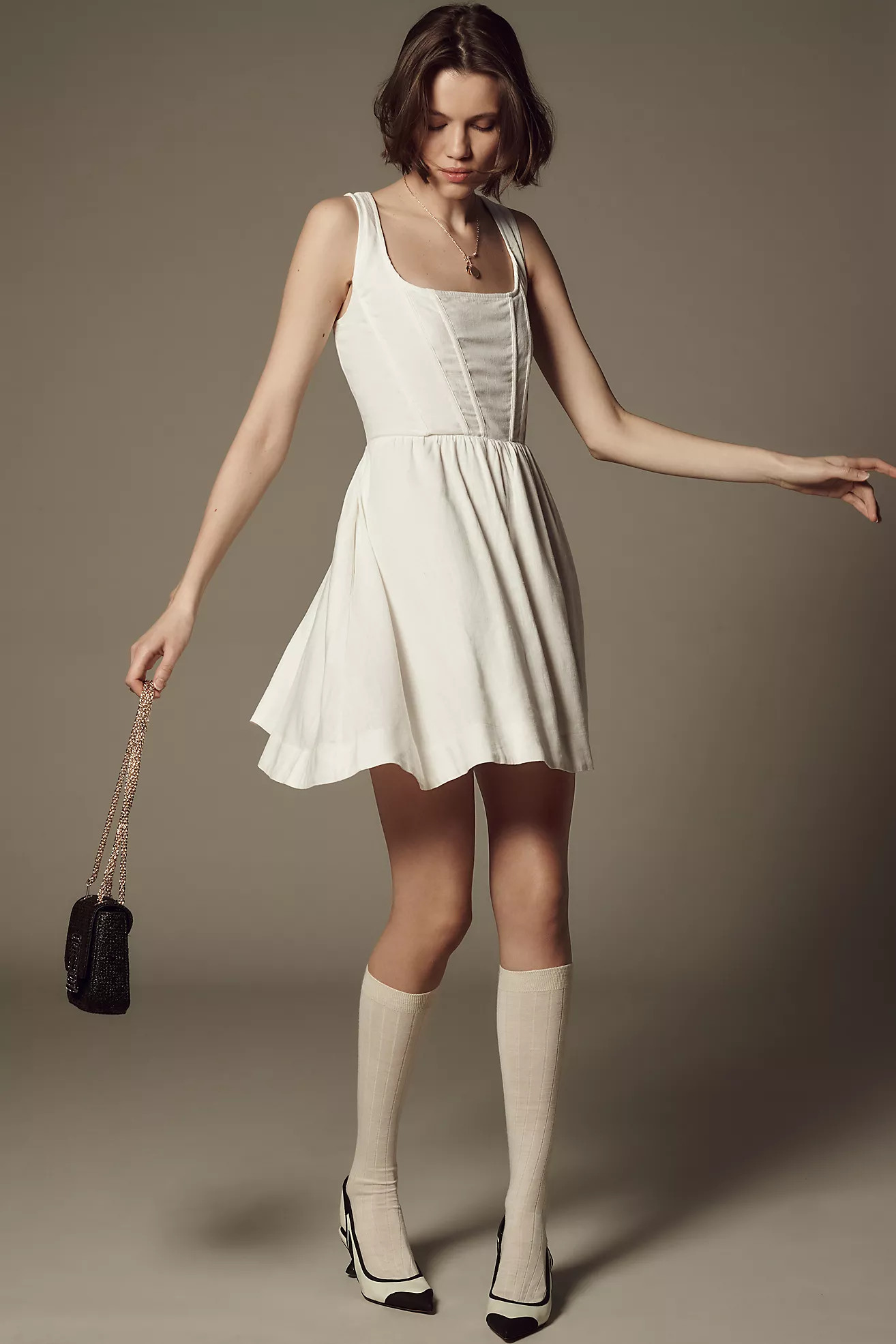 Aureta Studio Fit & Flare Corset Mini Dress | Anthropologie (US)