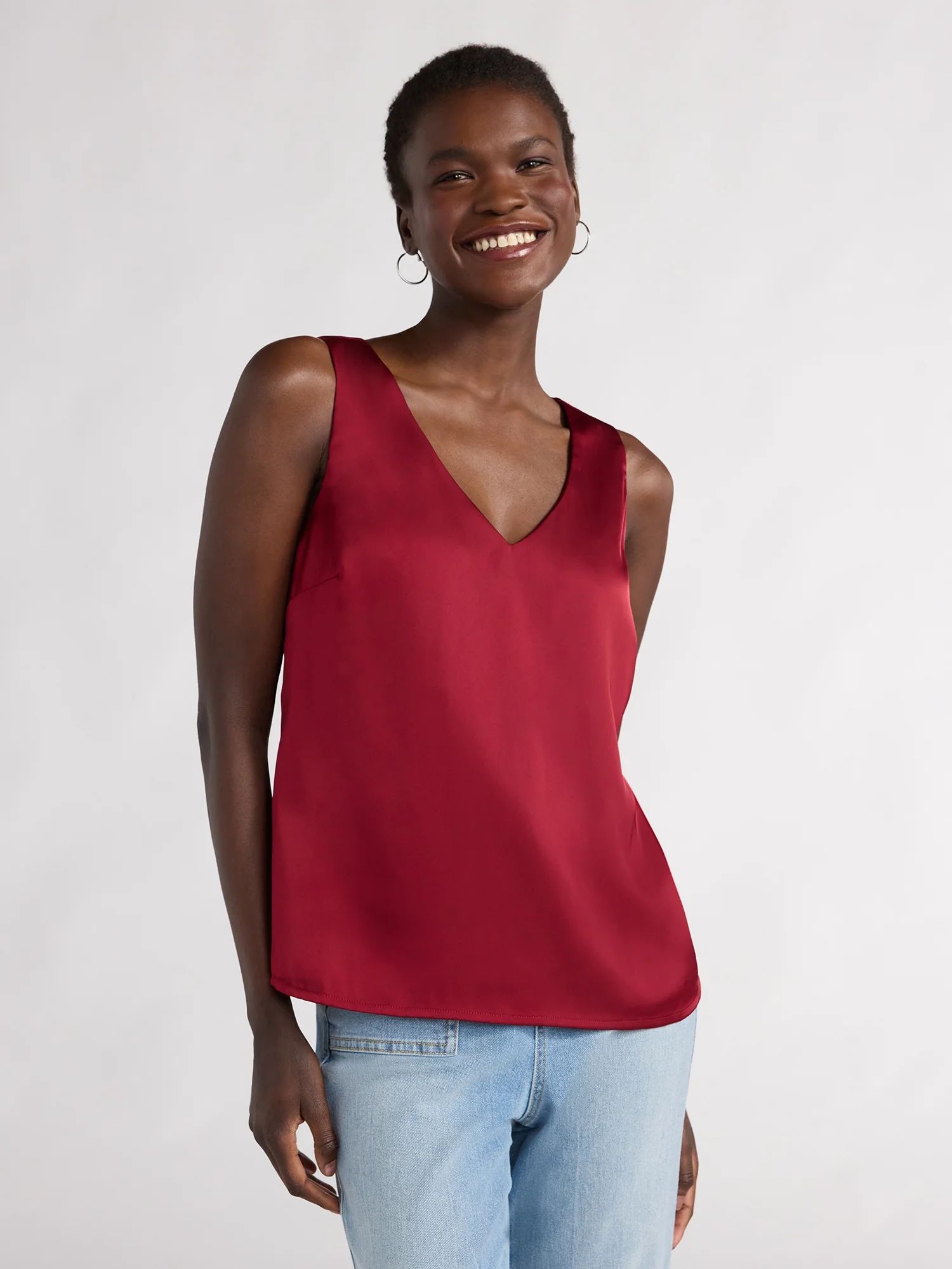 Scoop Women’s Satin Tank Top, Sizes XS-XXL | Walmart (US)