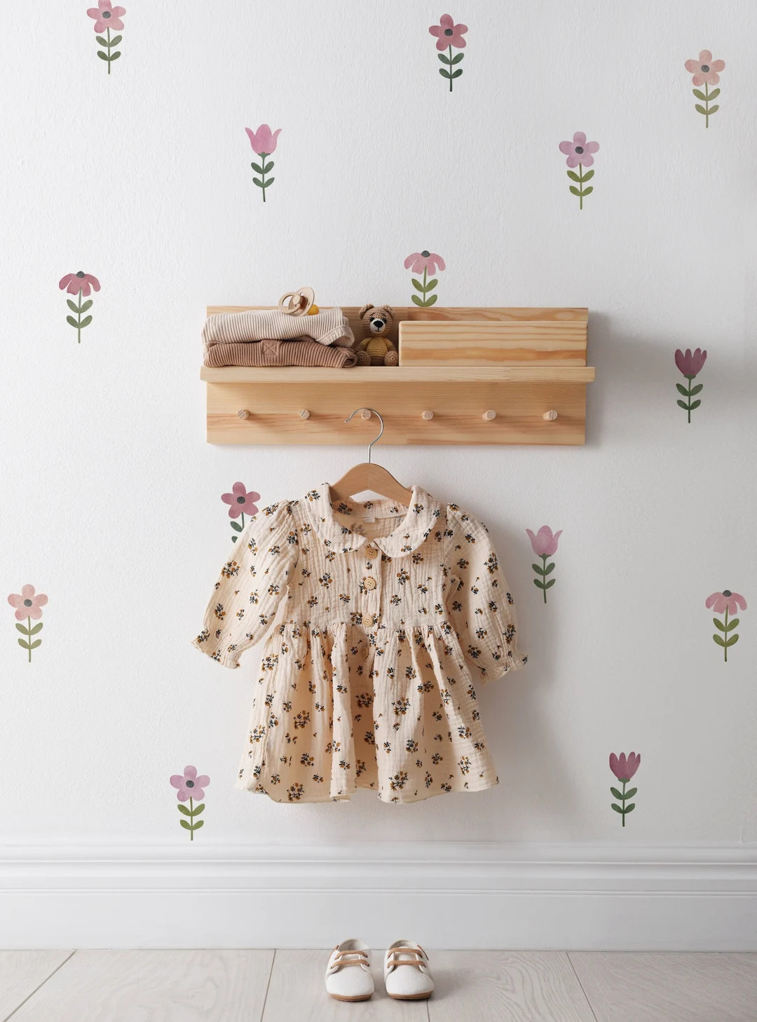 Tiny Watercolor Flower, Blush Pink, - Peel and Stick Wall Stickers | Etsy (US)