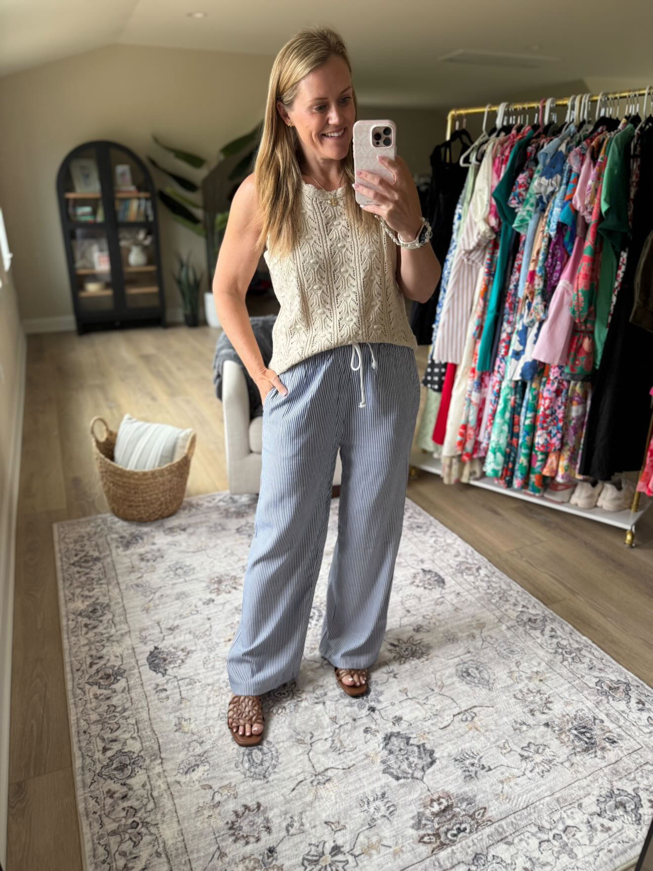 Casual summer outfit 

Tank top striped pants sandals Amazon finds mom style summer fashion

#LTKgrwm #LTKmomlife #LTKootd
