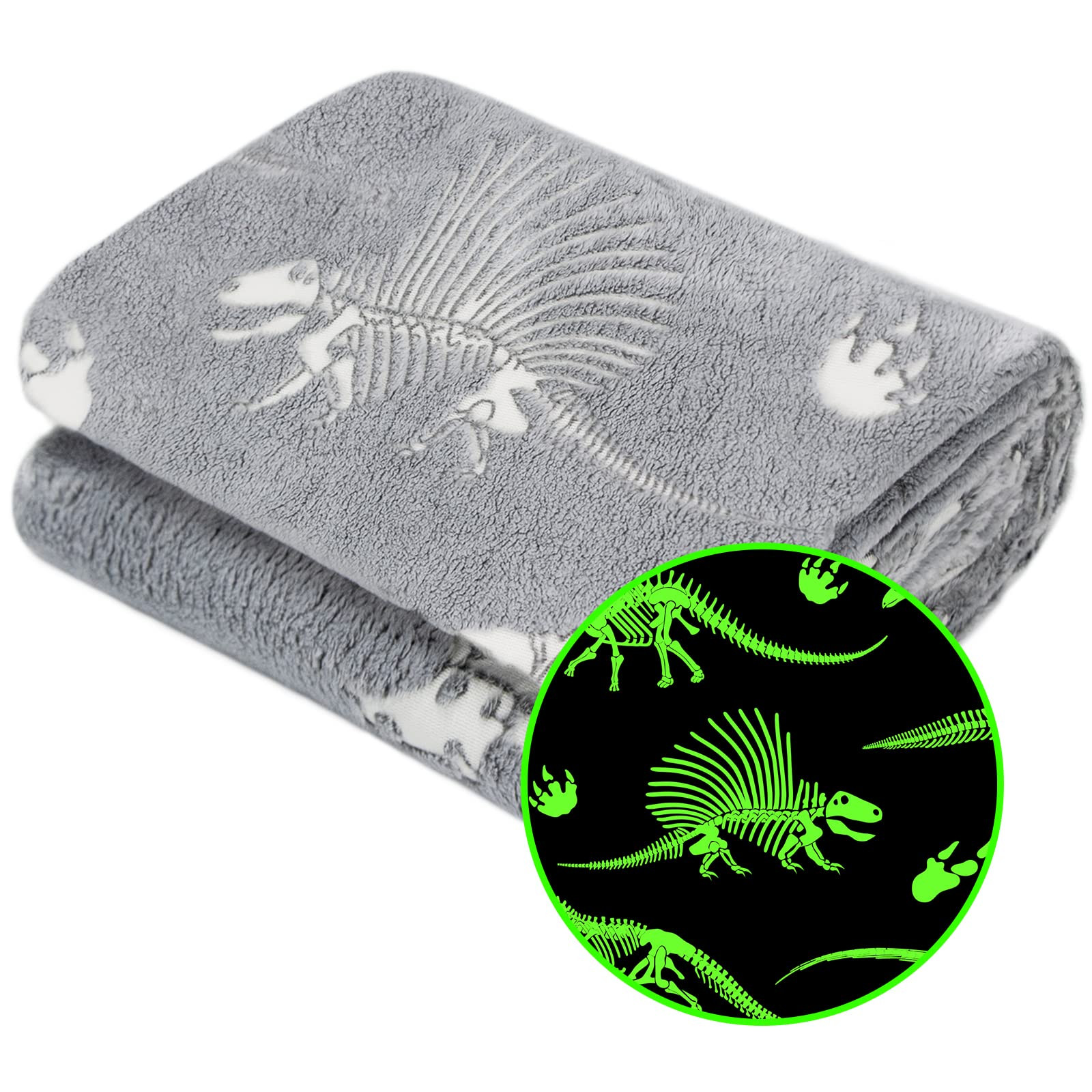 Glow in The Dark Blanket Dinosaur Throw Blanket for Boys Kids Soft Warm Cozy Cute Dino Blanket Un... | Amazon (US)
