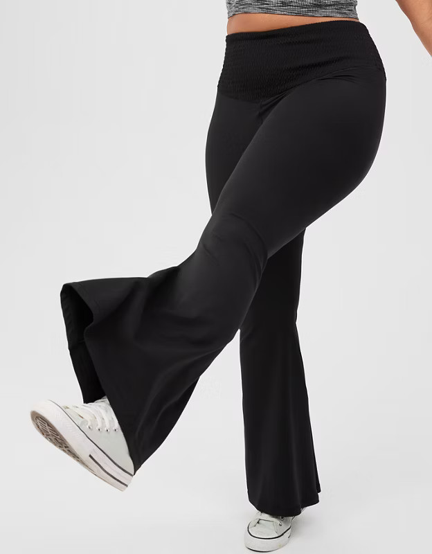 OFFLINE By Aerie Real Me Smocked Super Flare Legging | American Eagle Outfitters (US & CA)