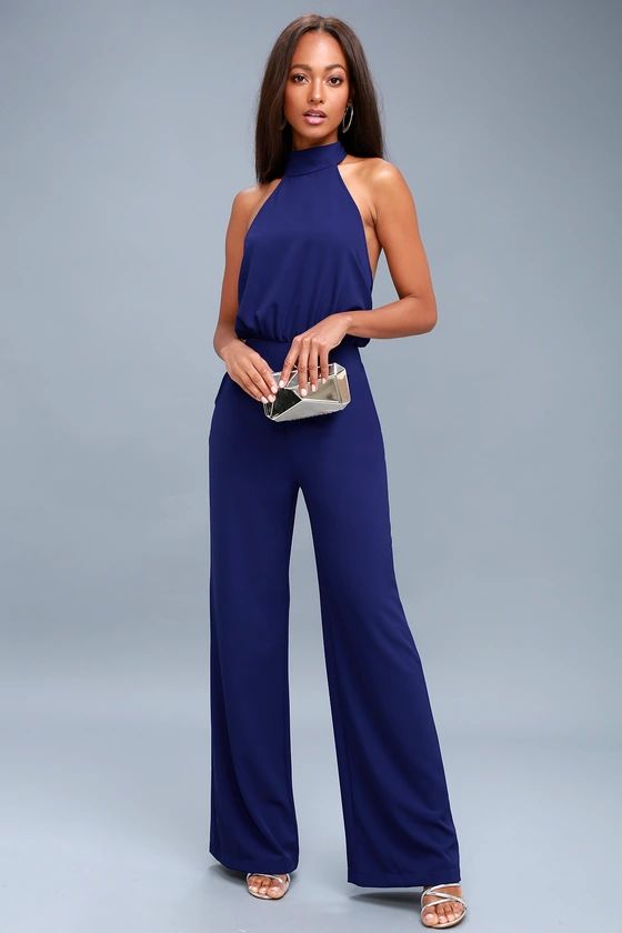 Moment For Life Royal Blue Halter Jumpsuit | Lulus (US)