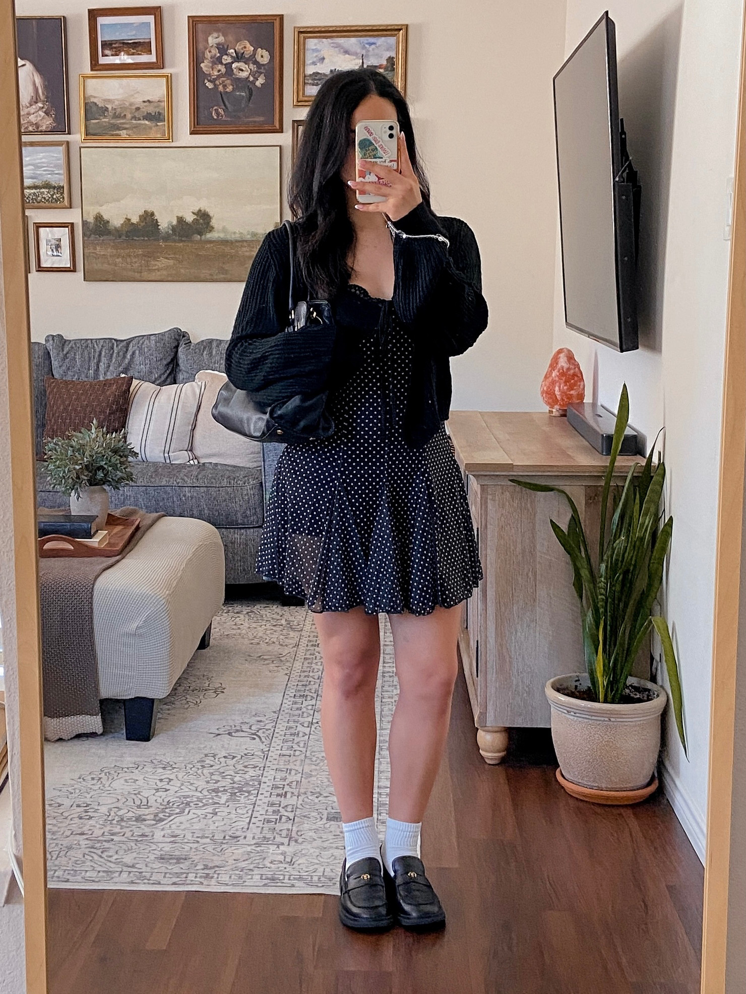 i thought this adorable polka dot piece was a dress, turns out it's a romper and i'm not mad about it! wearing it in a size medium and it fits true to size! 🖤 polka dot mini dress outfit, fall vibes outfit, black loafers outfit inspo, casual fall outfit ideas, black knit cardigan outfit, chic fall style, everyday fall look, cute polka dot romper outfit, effortless fall fashion, fall street style 2025, black bag outfit inspo, trendy casual outfit, cozy fall outfit inspo, fall wardrobe ideas, timeless fall look, Amazon fall outfit finds, affordable fall fashion, fall fashion must haves, casual outfit ideas 2025, fall wardrobe essentials, Amazon outfit inspo, chic fall fashion finds, black cardigan styling, fall outfit must haves Amazon, fall casual outfit inspo  

 #LTKGiftGuide #LTKHoliday #LTKSeasonal