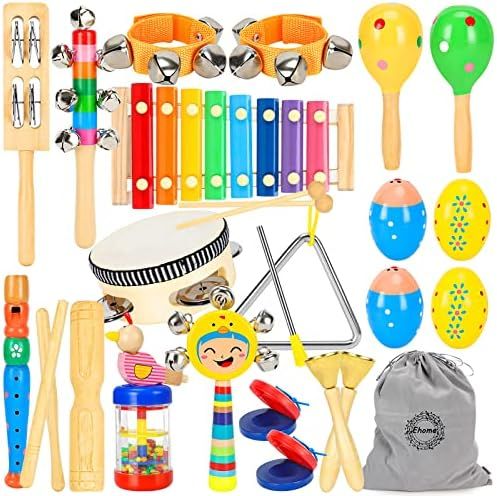 Ehome Musical Instruments for Toddlers 1-3, Wooden Percussion Instruments, Montessori Musical Toy... | Amazon (US)