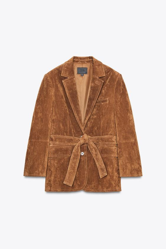 SUEDE LEATHER BLAZER | Zara US