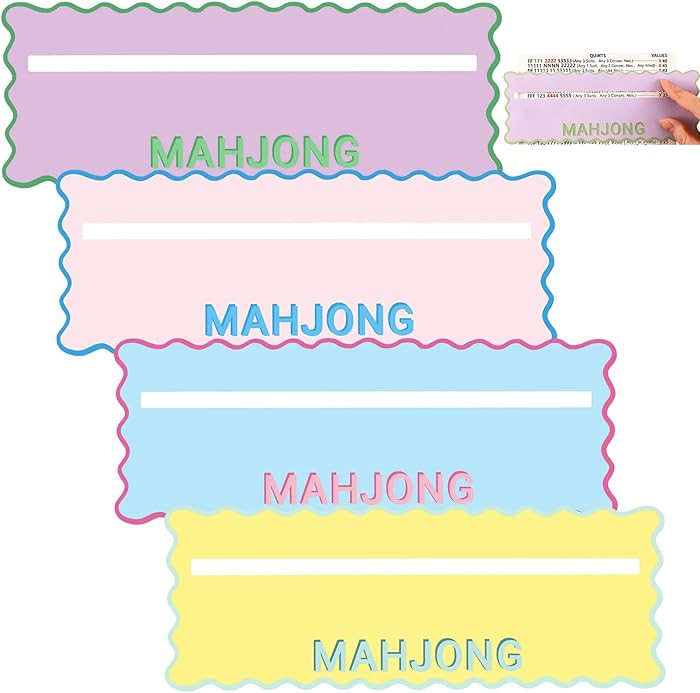 Soulchen 4 Pcs Mahjong Line Finder Card Guide Colorful Line Reader Cards for Game Night Competiti... | Amazon (US)