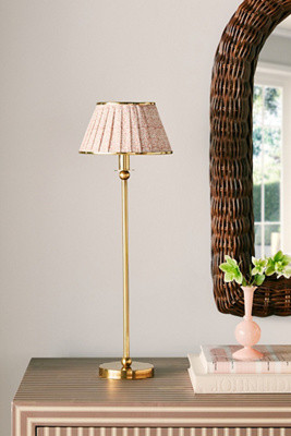 Lee Ruched Printed Shade Brass Table Lamp | Anthropologie (US)