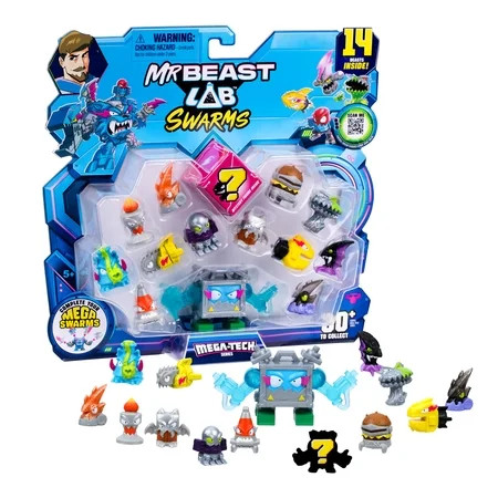 MrBeast Lab Swarms MEGA‑TECH Series: 14 Pack, Includes 13 Micro Beasts, 1 MEGA Swarm, Ages 5+ | Walmart (US)