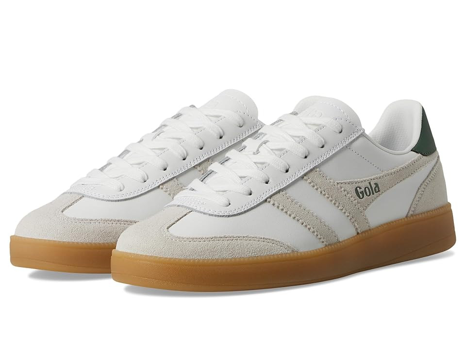 Gola Viper Leather Women's Shoes White/White/Evergreen/Gum : 9 B - Medium | Zappos