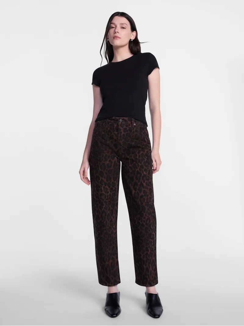 Scenario Women's and Women's Plus High Rise Barrel Jeans, 26", 28" Inseam, Sizes 0-28W | Walmart (US)