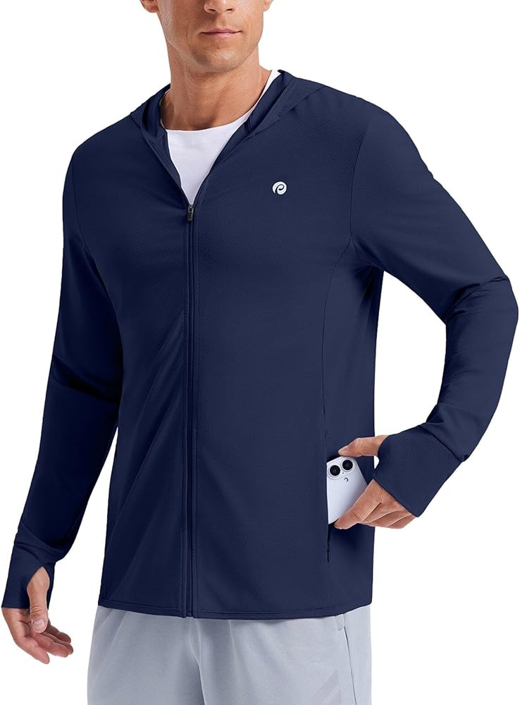 PINSPARK Men's UPF50+ Full Zip Outdoor Hoodies Lightweight Sun Protection Long Sleeve Jacket for ... | Amazon (US)
