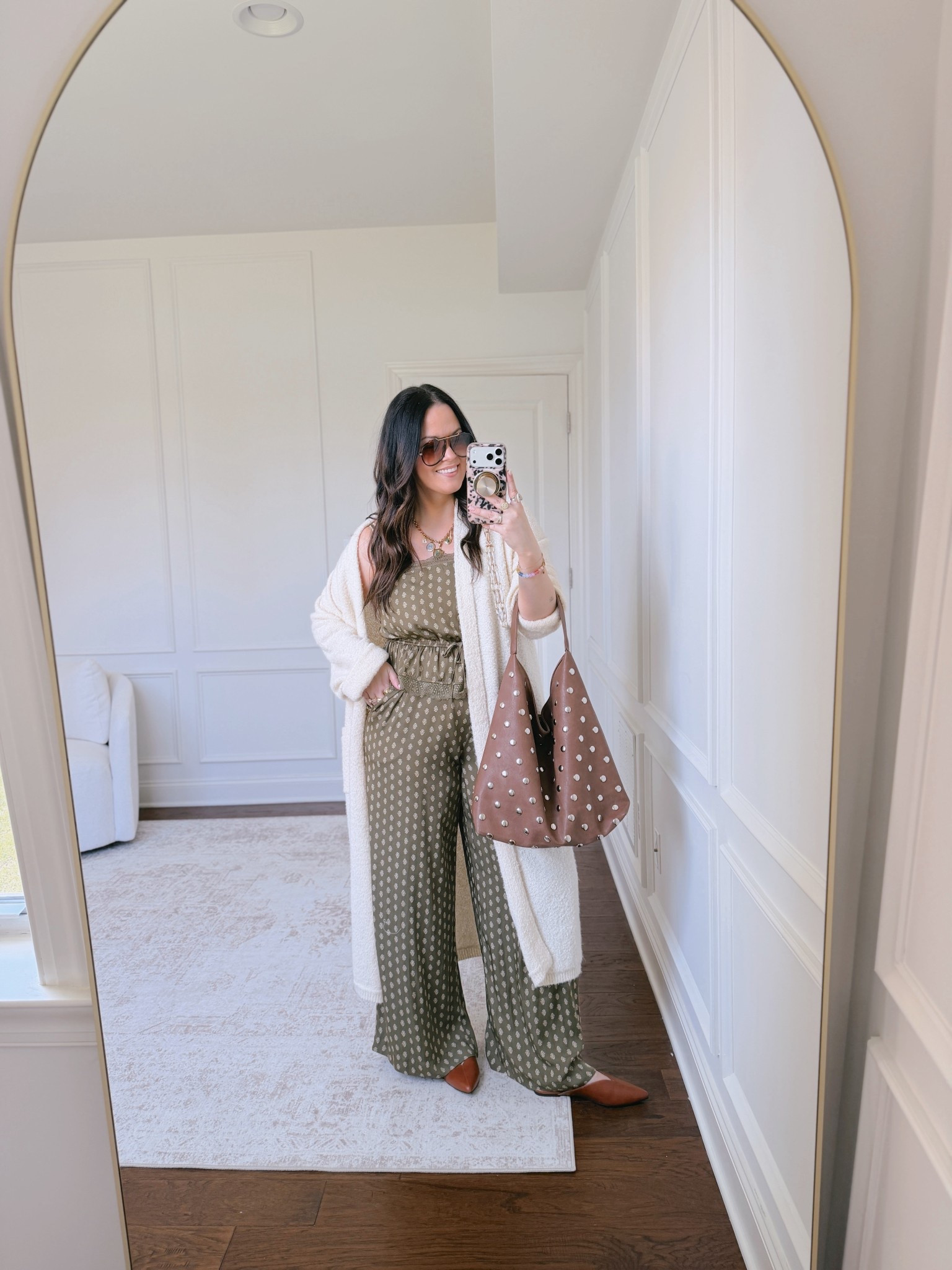 Obsessed with this set (that’s actually pajamas shhhh) wearing a large in the pants and cardigan and an XL in the top 

#LTKMidsize #LTKootd #LTKgrwm