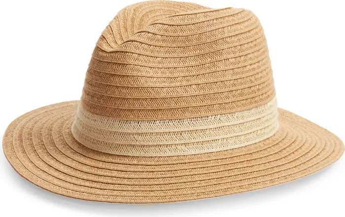 Nordstrom Packable Colorblock Braided Paper Straw Panama Hat | Nordstrom | Nordstrom